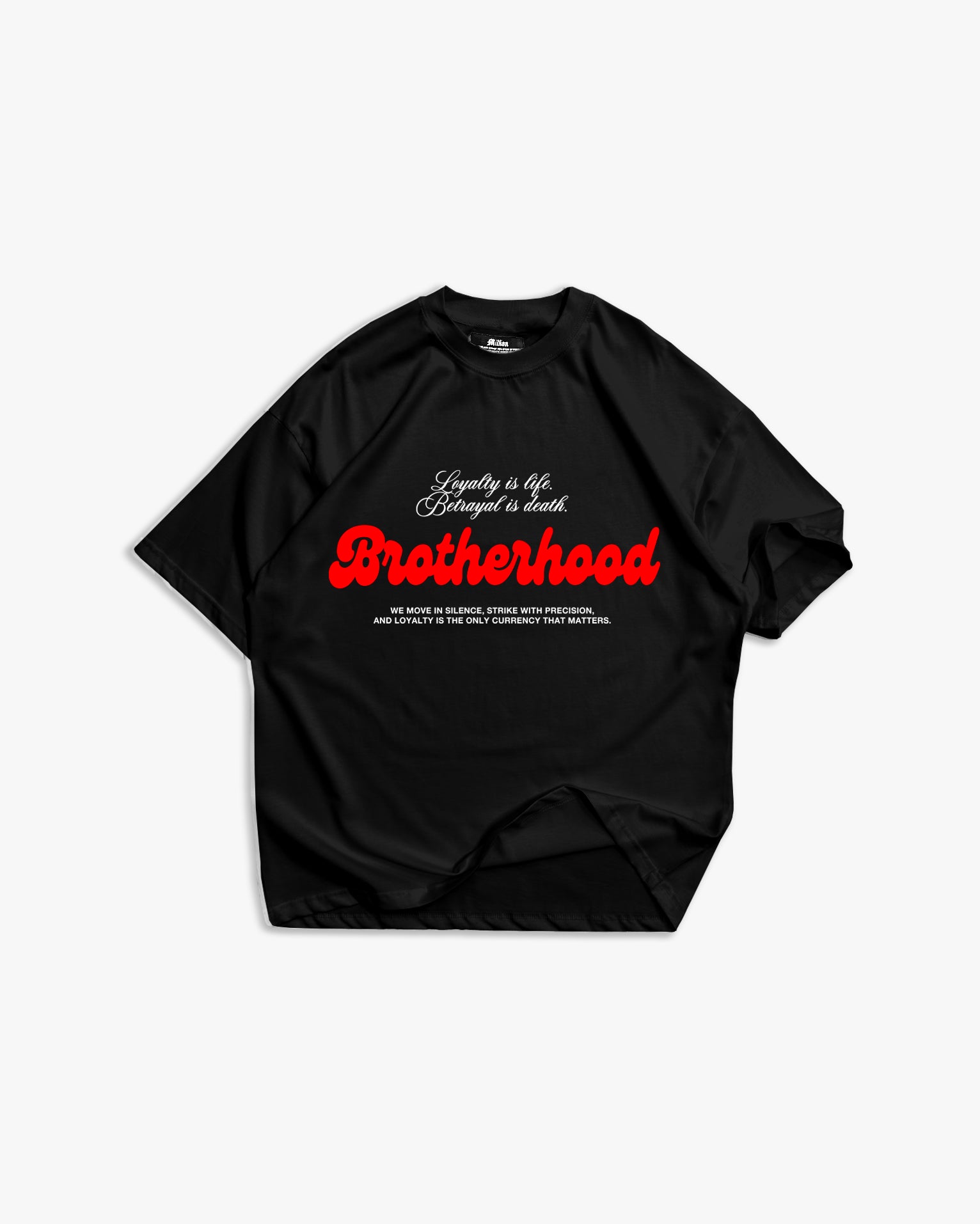 Schwarzes T-Shirt mit schwarzem Logo