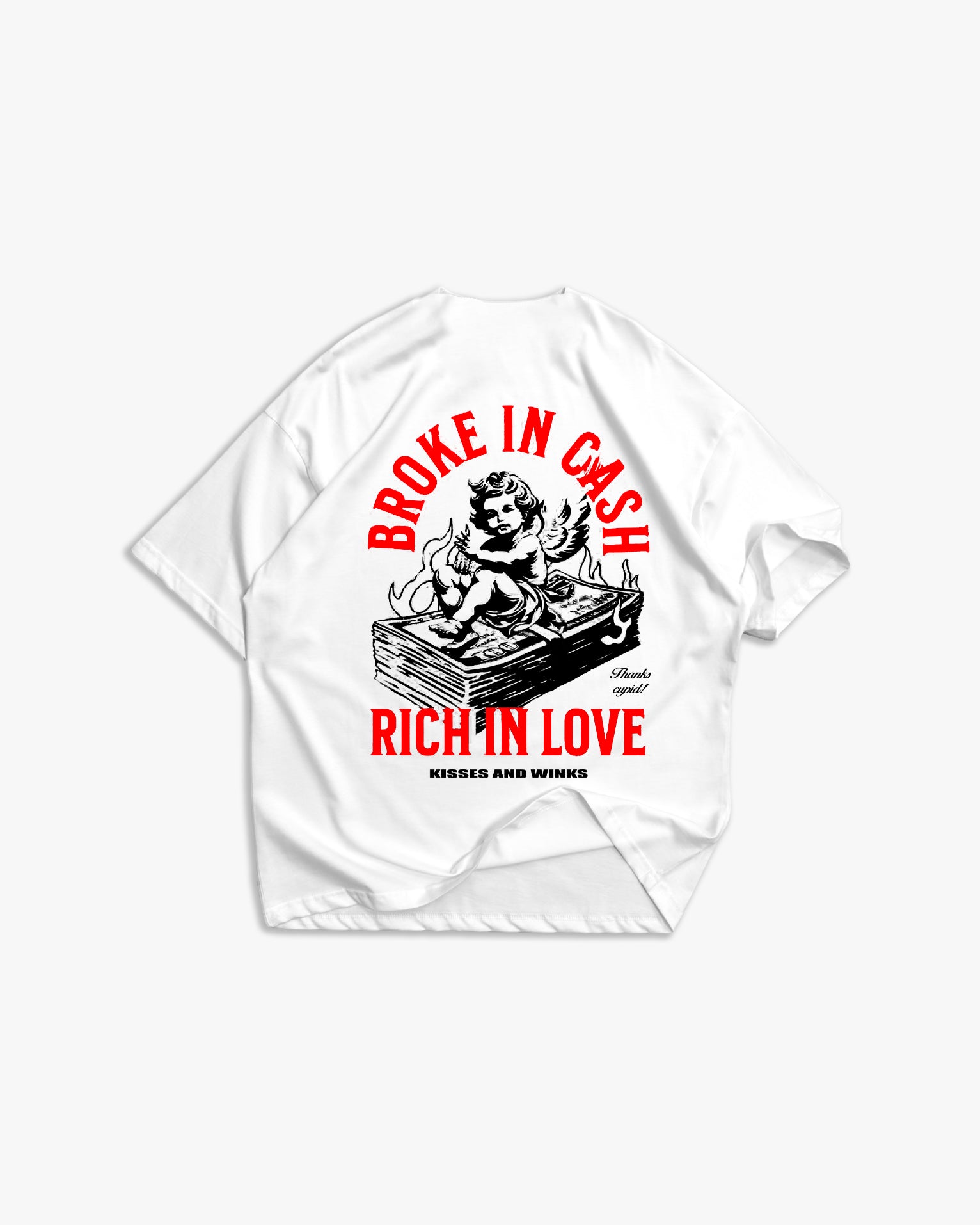 Weißes T-Shirt mit schwarzem Logo