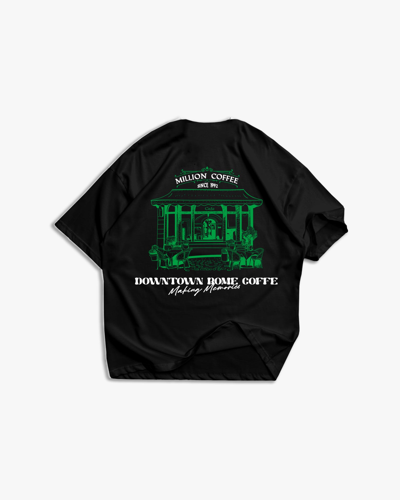 Schwarzes T-Shirt mit schwarzem Logo