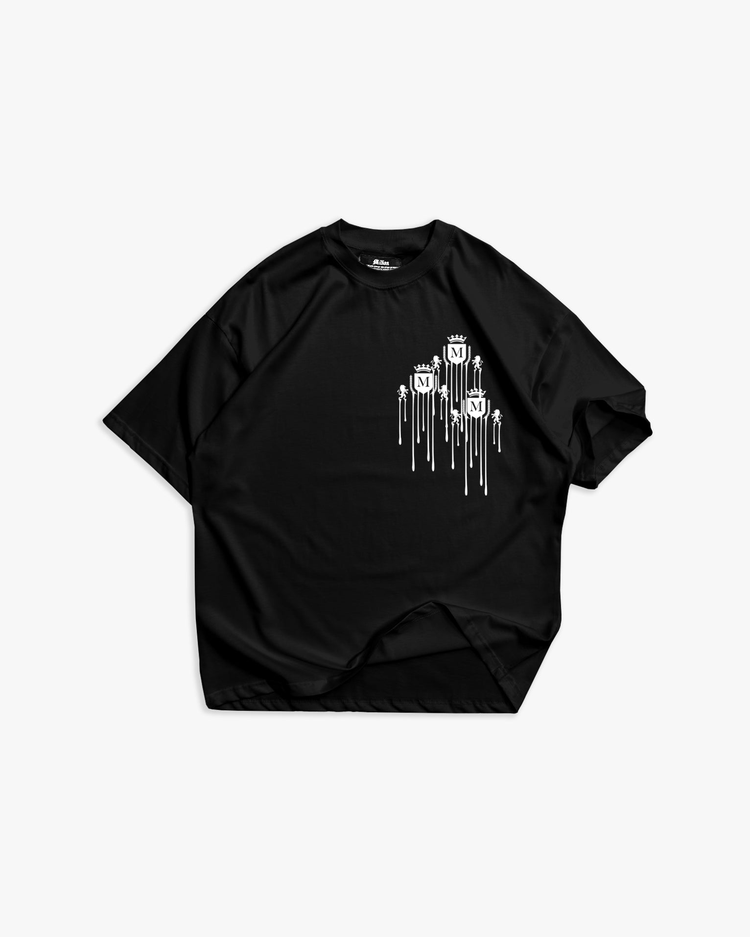 Schwarzes T-Shirt mit schwarzem Logo