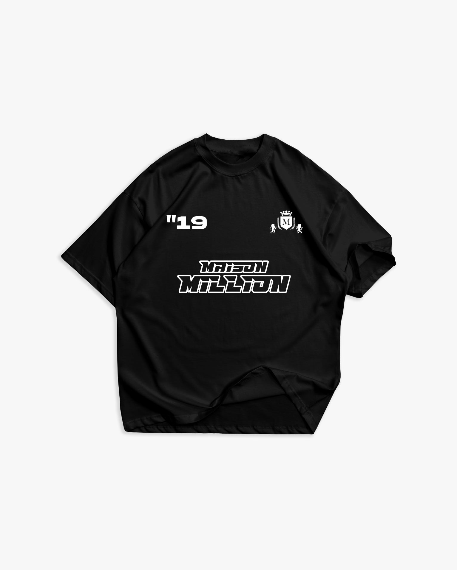 Schwarzes T-Shirt mit schwarzem Logo