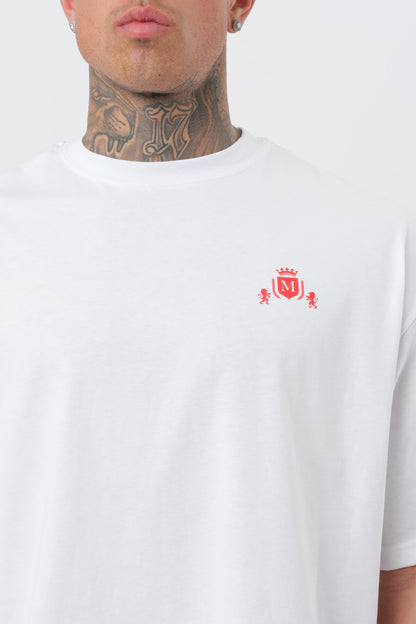 Weißes T-Shirt mit schwarzem Logo