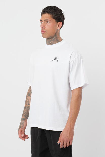 Weißes T-Shirt mit schwarzem Logo