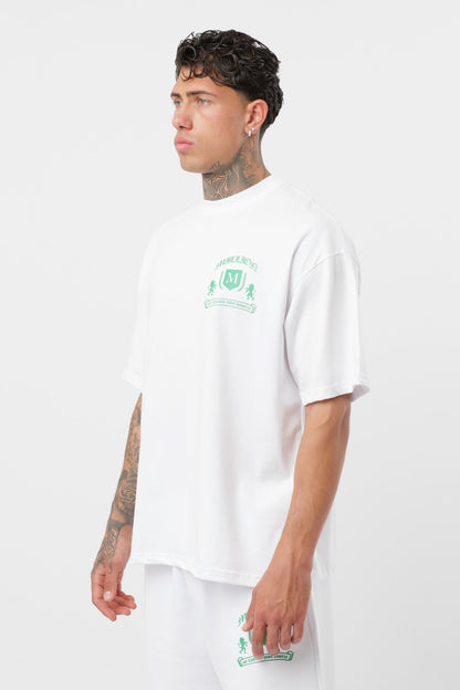 Weißes T-Shirt mit schwarzem Logo