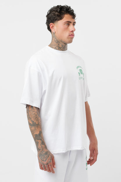 Weißes T-Shirt mit schwarzem Logo