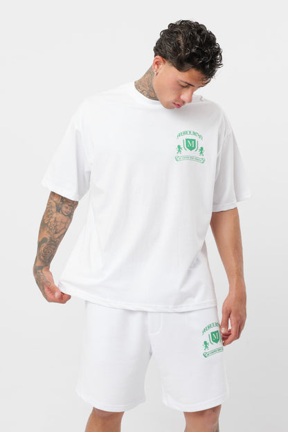 Weißes T-Shirt mit schwarzem Logo