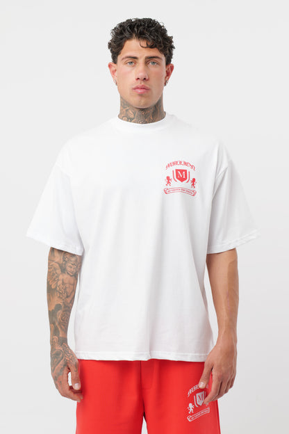 Weißes T-Shirt mit schwarzem Logo