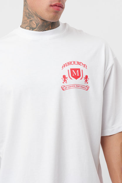 Weißes T-Shirt mit schwarzem Logo