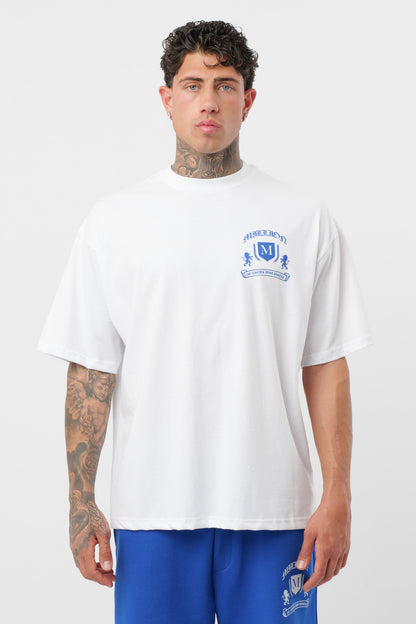 Weißes T-Shirt mit schwarzem Logo