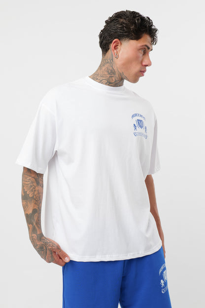 Weißes T-Shirt mit schwarzem Logo