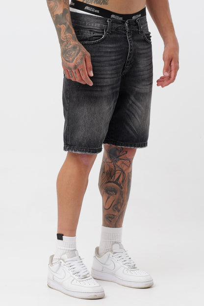 Schwarzes T-Shirt mit schwarzem Logo