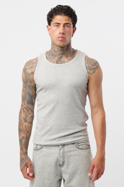 Graues geripptes Tanktop