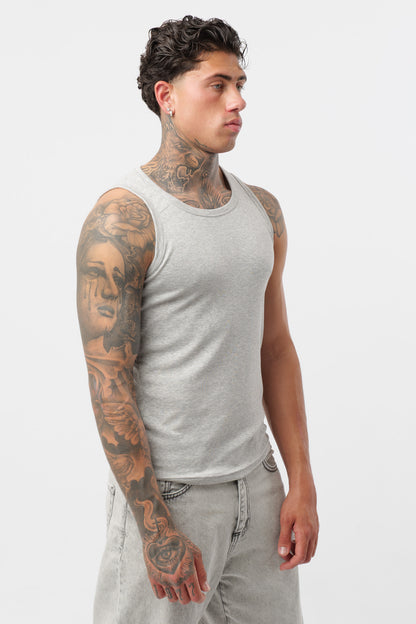 Graues geripptes Tanktop