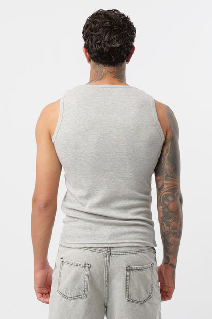 Graues geripptes Tanktop