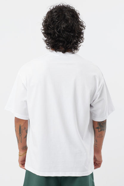 Weißes T-Shirt mit schwarzem Logo