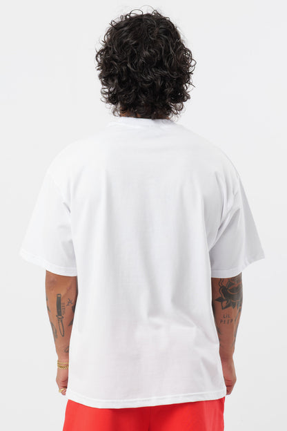Weißes T-Shirt mit schwarzem Logo