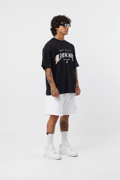 Weißes T-Shirt mit schwarzem Logo