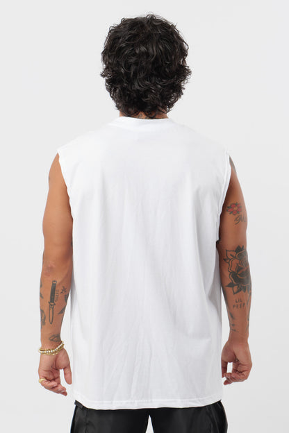 Weißes T-Shirt mit schwarzem Logo