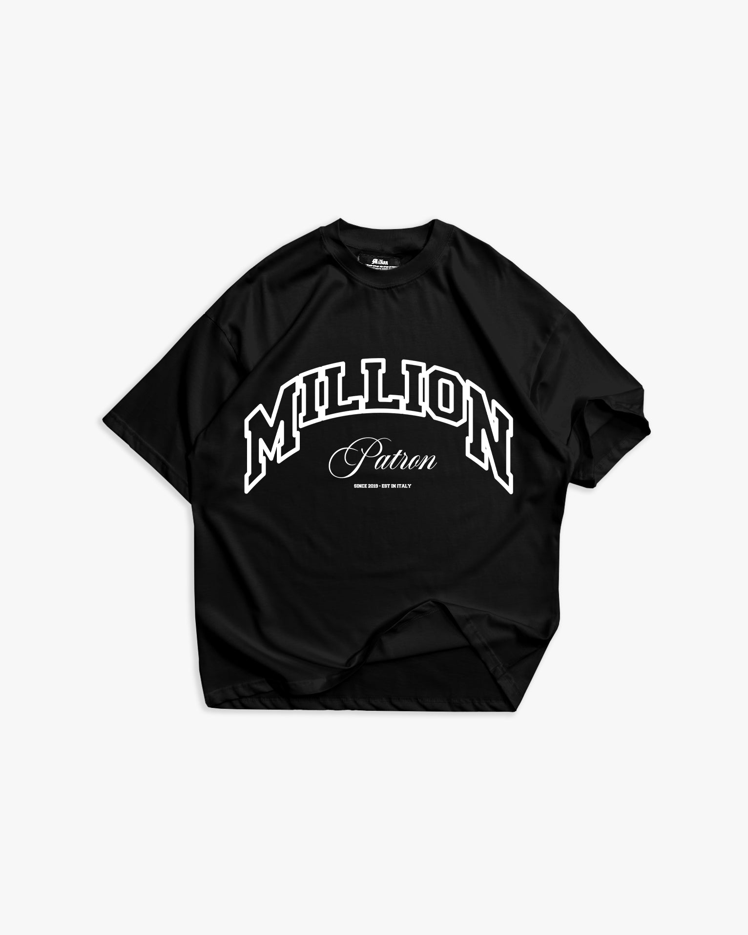Schwarzes T-Shirt mit schwarzem Logo