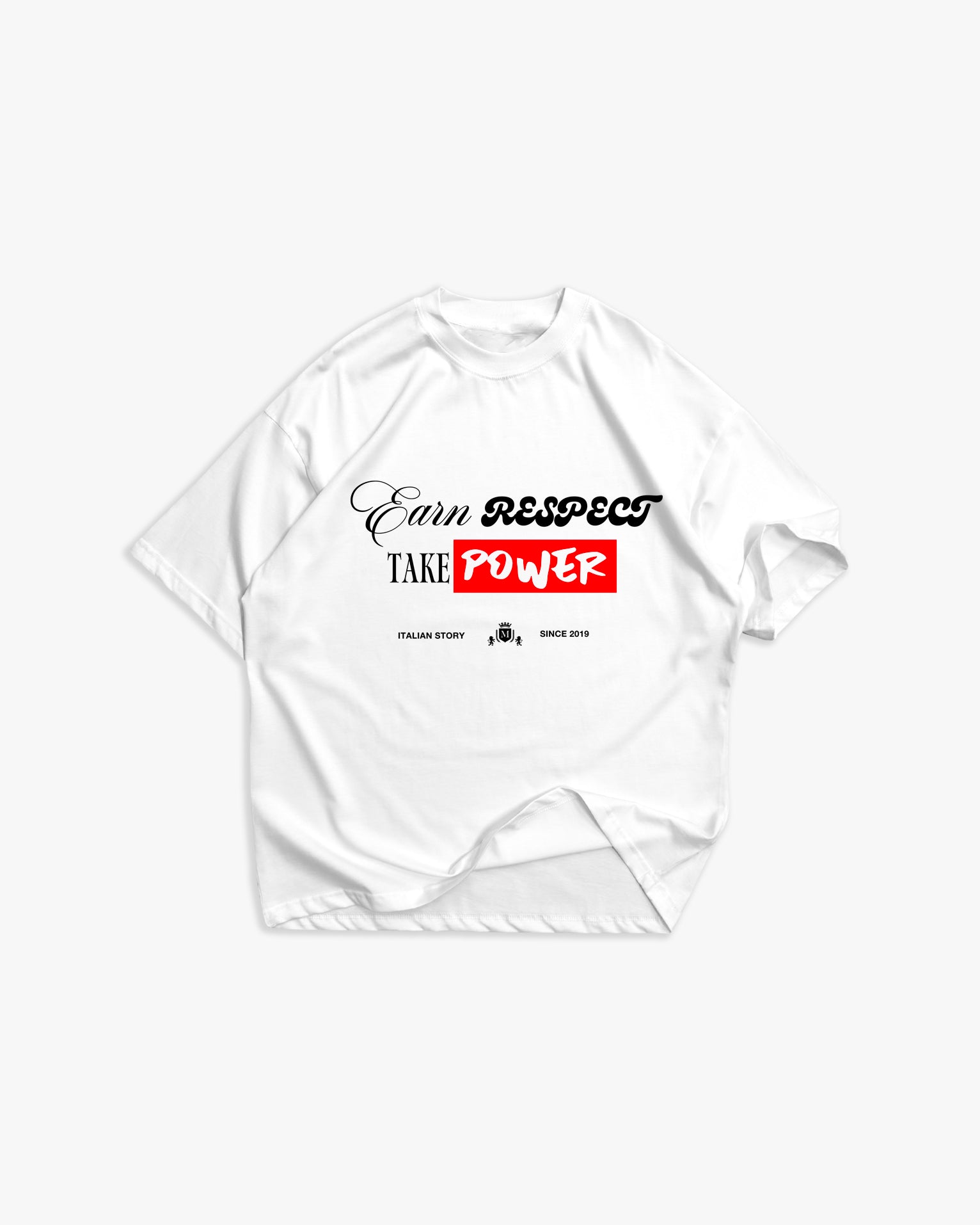Weißes T-Shirt mit schwarzem Logo
