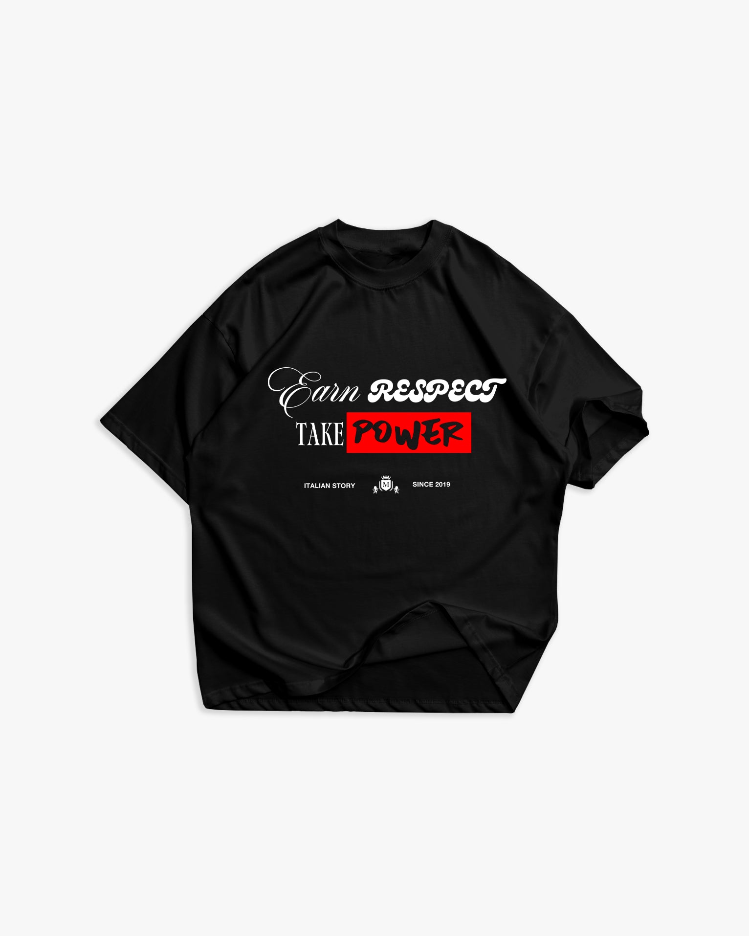 Schwarzes T-Shirt mit schwarzem Logo